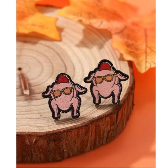 Friends TV Show Turkey Stud Earrings - Picture 4 of 7